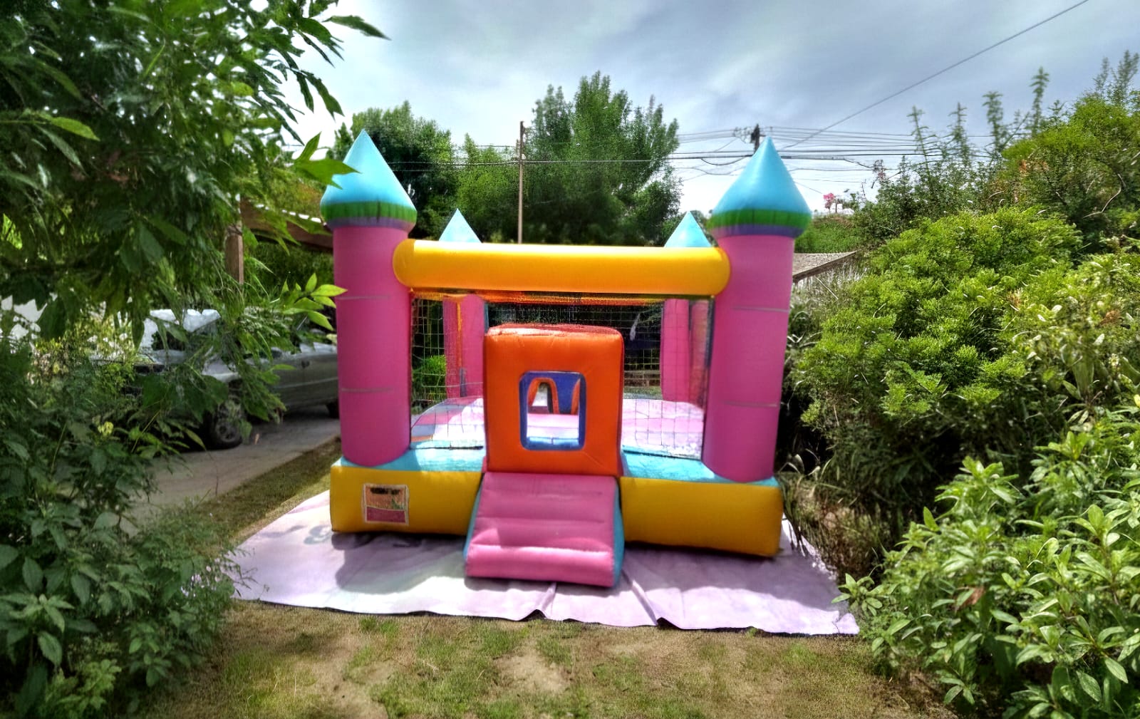 Castillo inflable 3x3 rosado